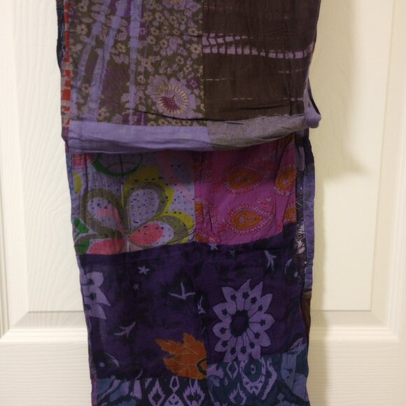 Purple Patchwork Reversible Scarf Stole - Picture 6 of 11